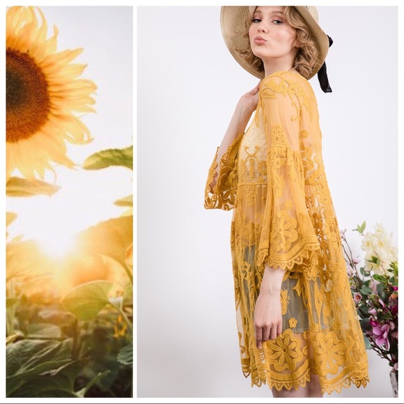 Anastasia Boho Lace Kimono Layering Tunic - Picture 7 of 8